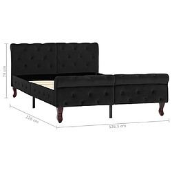 vidaXL Cadre de lit sans matelas noir velours 120x200 cm pas cher