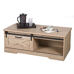 Urban Living Table basse New York 1 porte coulissante - Marron