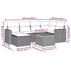 Avis Maison Chic Salon de jardin 7 pcs avec coussins | Ensemble de Table et chaises | Mobilier d'Extérieur noir résine tressée -GKD55283