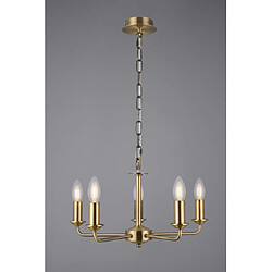 Luminaire Center Suspension Banyan Laiton antique 5 ampoules 34cm