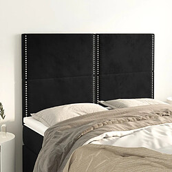 vidaXL Têtes de lit 4 pcs Noir 72x5x78/88 cm Velours