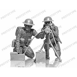 WWII British Vickers MG Crew(Vickers MG & 2 figures) - 1:35e - ICM