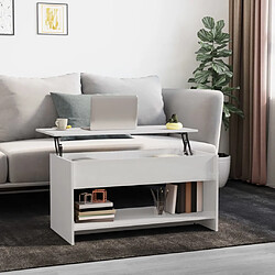 vidaXL Table basse blanc brillant 102x50x52,5 cm bois d'ingénierie