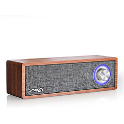 Chrono Haut-parleur Bluetooth, haut-parleurs en bois classiques rétro sans fil portables Smalody 10W, 10 heures de lecture, pour la décoration de la pièce, parfait pour les cafés, les restaurants, les magasins de vêtements vintage, la chambre, etc.(Brun)