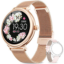 Chrono Montre Connectée dames pour Android iOS, IP69 avec moniteur de sommeil, moniteur de fréquence cardiaque, podomètre, compteur de calories,Or