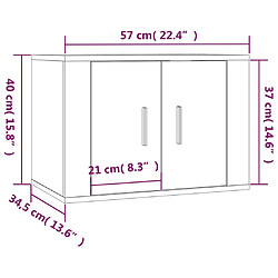 Helloshop26 Ensemble de meubles armoire buffet TV télévision salon chambre séjour 2 pièces chêne fumé bois d'ingénierie brun 02_0024442 pas cher