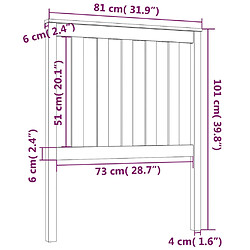 Acheter vidaXL Tête de lit Gris 81x6x101 cm Bois massif de pin