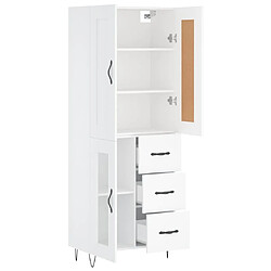 Avis vidaXL Buffet haut Blanc 69,5x34x180 cm Bois d'ingénierie