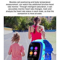 Universal Montres intelligentes 4G WiFi pour enfants Carte SIM étanche Suivi de la position GPS Température du corps Fréquence cardiaque Pression artérielle Montres intelligentes pour enfants | Montres intelligentes (bleu)