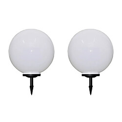 vidaXL 2 pcs Lampes d'allée d'extérieur à LED 50 cm et piquet au sol