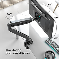 Avis ONKRON Bras Articulé Écran PC 13 - 32 Pouces, Support Ecran Bureau jusqu'à 9 kg - Porte Ecran PC avec VESA 75x75 et VESA 100x100 mm/Support Ecran PC Bureau Inclinable Pivotant Rotatif G100-B Noir