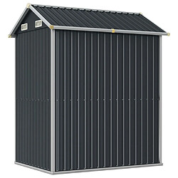 Acheter Helloshop26 Abri de jardin cabane cabanon maison de stockage remise extérieur hangar outils robuste 192 x 152,5 x 237 cm acier galvanisé anthracite 02_0022195