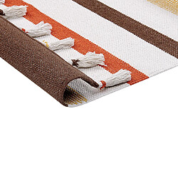 Acheter Beliani Tapis en coton brun et beige 80 x 150 cm HISARLI