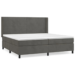 Maison Chic Lit Adulte - Lit simple Lit à sommier tapissier et matelas moelleux - Meuble de Chambre - Gris foncé 200x200cm Velours -MN26534