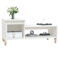 Avis vidaXL Table basse Blanc 100x50x45 cm Bois d'ingénierie