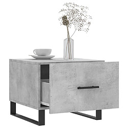 Avis vidaXL Table basse gris béton 50x50x40 cm bois d'ingénierie