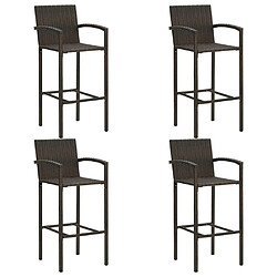 Avis Maison Chic Jeu de bar de jardin 5pcs avec accoudoirs,Mobilier d'extérieur Résine tressée Marron -GKD847871