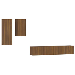 vidaXL Ensemble de meubles TV 4 pcs Chêne marron Bois d'ingénierie