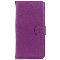 Etui en PU texture litchi, anti-rayures, antichoc avec support violet pour votre Honor 50