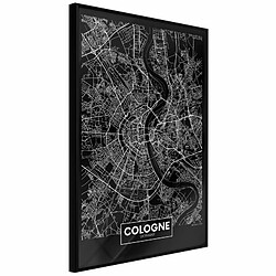 Paris Prix Affiche Murale Encadrée City Map Cologne Dark 30 x 45 cm Noir