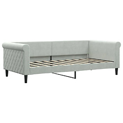 Avis Maison Chic Lit de jour avec matelas, Lit de repos Lit d'invité pour Salon Chambre,Canapé-lit gris clair 90x190 cm velours -MN37608