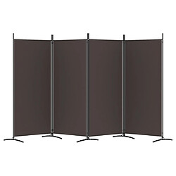 Avis vidaXL Cloison de séparation 4 panneaux Marron 346x180 cm Tissu