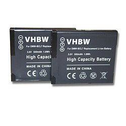 vhbw 2x batteries à la bonne taille pour appareil photo Panasonic Lumix DMC-FS50V, DMC-FH10V, DMC-FH10K comme DMW-BCL7, DMW-BCL7E.