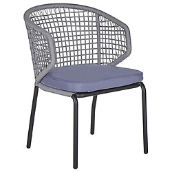 Acheter Beliani Ensemble pour bistro avec coussin PALMI Métal Gris