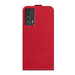 Coque en TPU + PU simple, antichute, Crazy Horse vertical rouge pour votre Motorola Edge 20 Pro