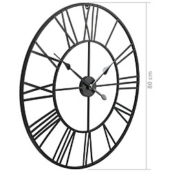 vidaXL Horloge murale vintage avec mouvement à quartz Métal 80 cm XXL pas cher