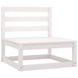 Maison Chic Salon de jardin 3 pcs + coussins - Mobilier/Meubles de jardin - Table et chaises d'extérieur Blanc Bois de pin massif -MN11351