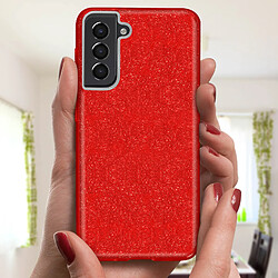 Acheter Avizar Coque Samsung Galaxy S21 Plus Paillette Amovible Silicone Semi-rigide Rouge