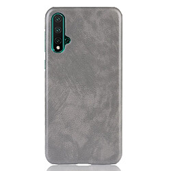 Wewoo Coque PC + PU antichoc Litchi Texture pour Huawei Nova 5 / Nova 5 Pro Gris