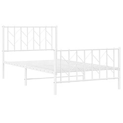 Acheter Maison Chic Cadre/structure de lit métal et tête de lit + pied de lit pour adulte - Lit Moderne Chambre blanc 100x200cm -MN22358