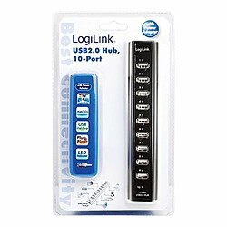 LogiLink Hub USB 2.0 10 ports avec alimentation Noir pas cher