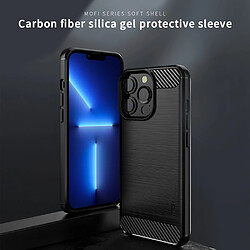 Coque en TPU MOFI Texture de fibre de carbone, antichoc, flexible noir pour votre iPhone 13 Pro 6.1 pouces