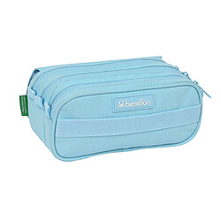 Avis Trousse Fourre-Tout Triple Benetton Sequins Bleu clair (21,5 x 10 x 8 cm)