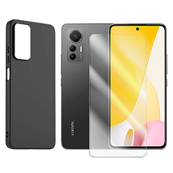 Coque de protection souple silicone Noir + Lot de 2 Verre trempé pour Xiaomi 12 Lite 5G 6.55" - VISIODIRECT -