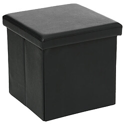 Atmosphera, Createur D'Interieur Pouf carré Pliant - PVC - Noir