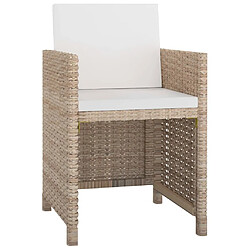 Avis Maison Chic Salon de jardin 9 pcs avec coussins - Table et chaises d'extérieur - Mobilier/Meubles de jardin Moderne Résine tressée Beige -MN97668