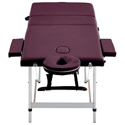 Avis vidaXL Table de massage pliable 3 zones Aluminium Violet vin