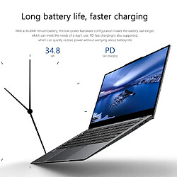 Ordinateur Portable 13.3 Pouces 8GB+256GB Windows 10 Intel Celeron Quad Core YONIS pas cher