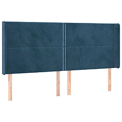 Avis Maison Chic Tête de lit scandinave à LED,meuble de chambre Bleu foncé 183x16x118/128 cm Velours -MN61263