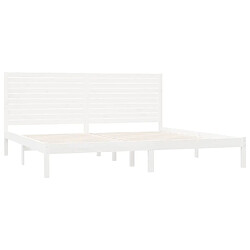 Avis vidaXL Cadre de lit sans matelas blanc 200x200 cm bois massif