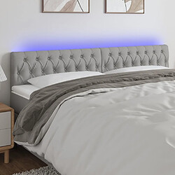 Maison Chic Tête de lit scandinave à LED,meuble de chambre Gris clair 200x7x78/88 cm Tissu -MN29003