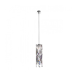 Luminaire Center Suspension style design en cristal PRISMA chrome 1 ampoule