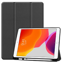 Wewoo Housse Étui Coque Etui en cuir Smart TPU pour iPad 10.2 Texture Custer Flip horizontaleavec fonction Veille / Réveil et support trois tiroirs et emplacement stylo Noir