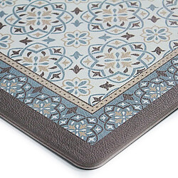 Thedecofactory AZULEJOS VINYLE - Tapis de cuisine carreaux de ciment bleu gris 45x75