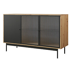 Avis Bestmobilier Lamia - buffet bas - bois et noir - 148 cm