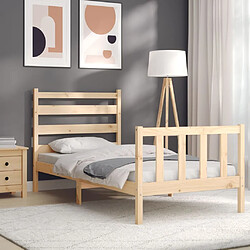 Acheter Maison Chic Cadre/structure de lit avec tête de lit pour adulte - Lit Moderne Chambre 90x200 cm bois massif -MN84399